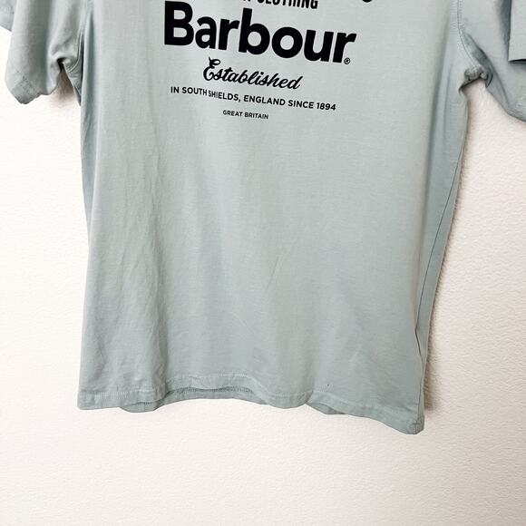 [Barbour] Blue Crew Neck Logo Graphic Tee Short Sleeve T-Shirt Size Medium M - Picture 7 of 10